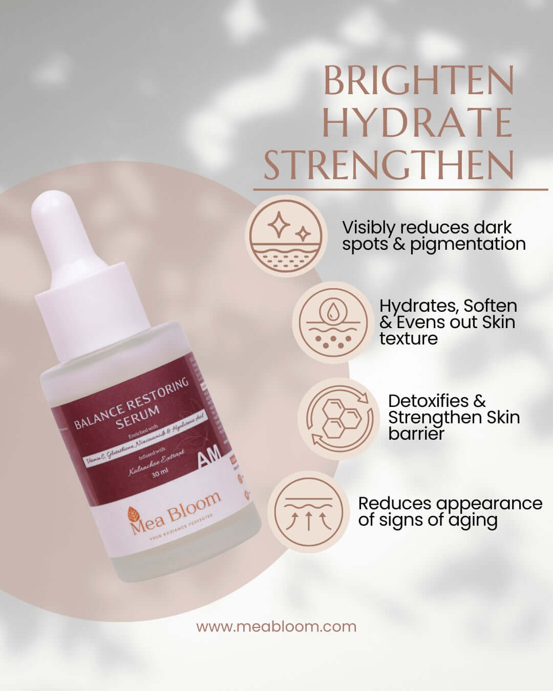 Balance Restoring Serum AM I Brighten I Hydrate I Barrier-strengthen Mea Bloom Balance Restoring Serum AM I Brighten I Hydrate I Barrier-strengthen Mea Bloom